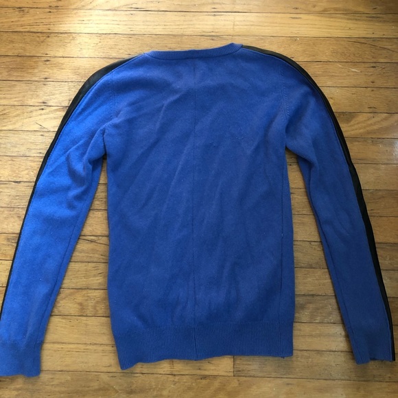 Vintage REFORMATION Cashmere Sweater Cobalt Blue Leather - Picture 5 of 8
